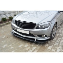 Накладка сплиттер на передний бампер на Mercedes C W204 AMG-Line